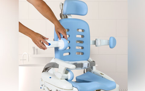 Side Supports Fold Down Easily for Transfers